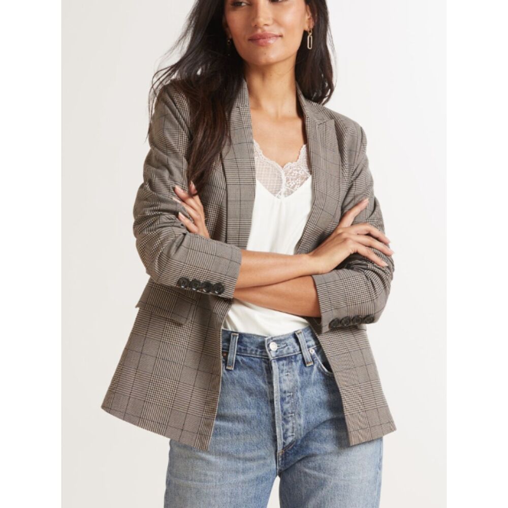Evereve Gray Plaid Blazer